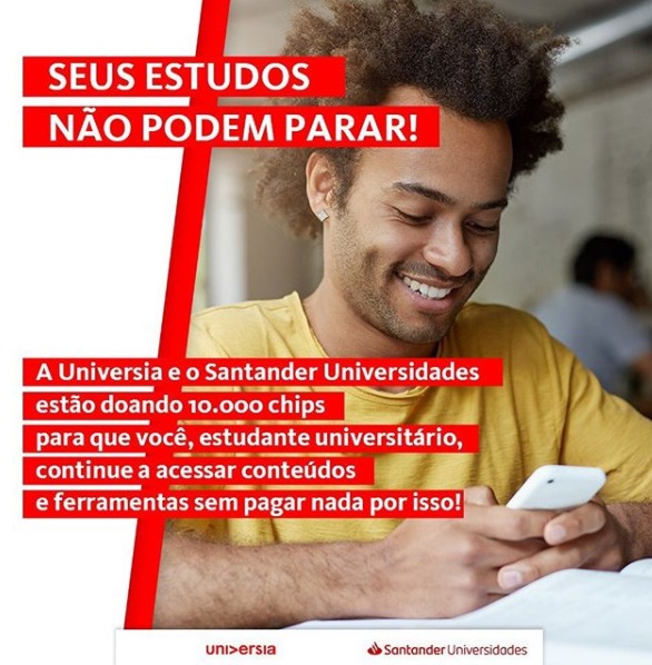 Santander Universidades e Universia Brasil doam 10 mil chips para apoiar estudantes na pandemia