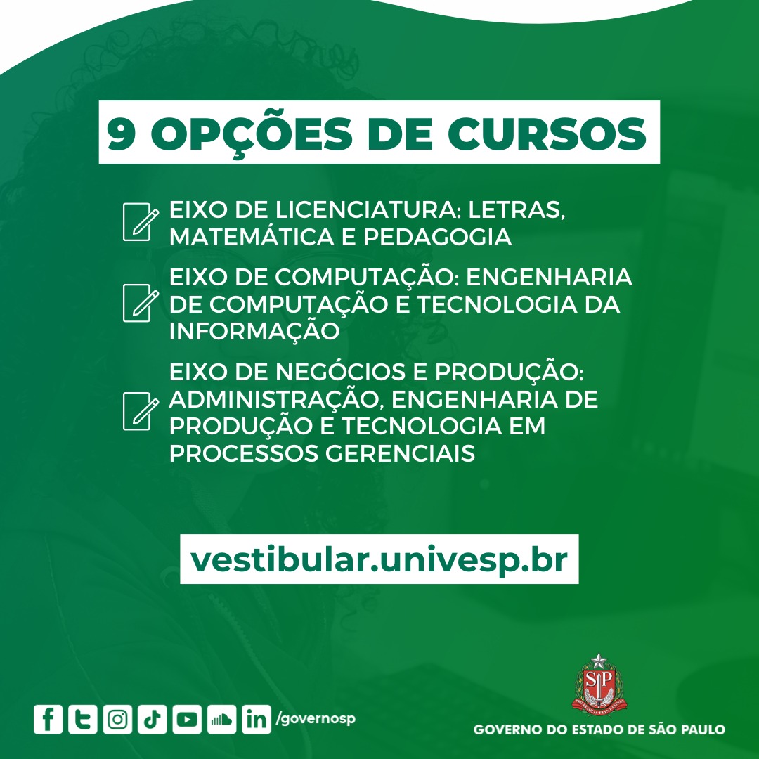 Vestibular da Univesp oferece 1.875 vagas na região de São José dos Campos 