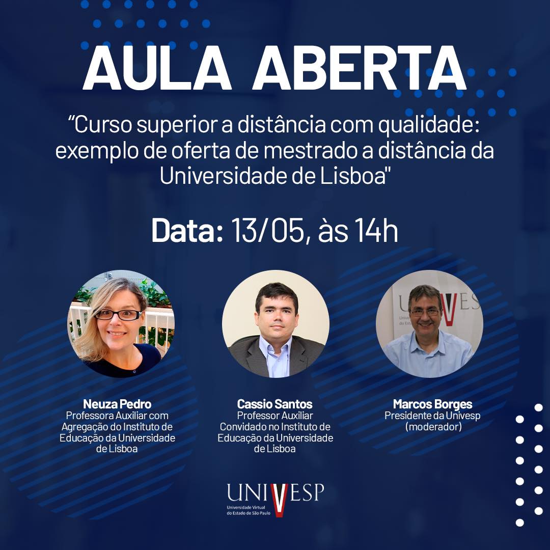 Univesp oferece Aula Aberta com professores da Universidade de Lisboa